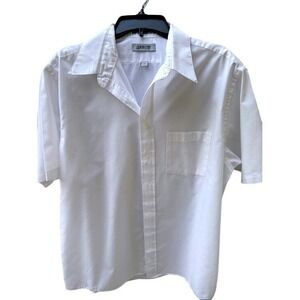 ARROW. Dover Broadcloth.Men's S-S. White Button-Down Shirt. Chest pocket. 17